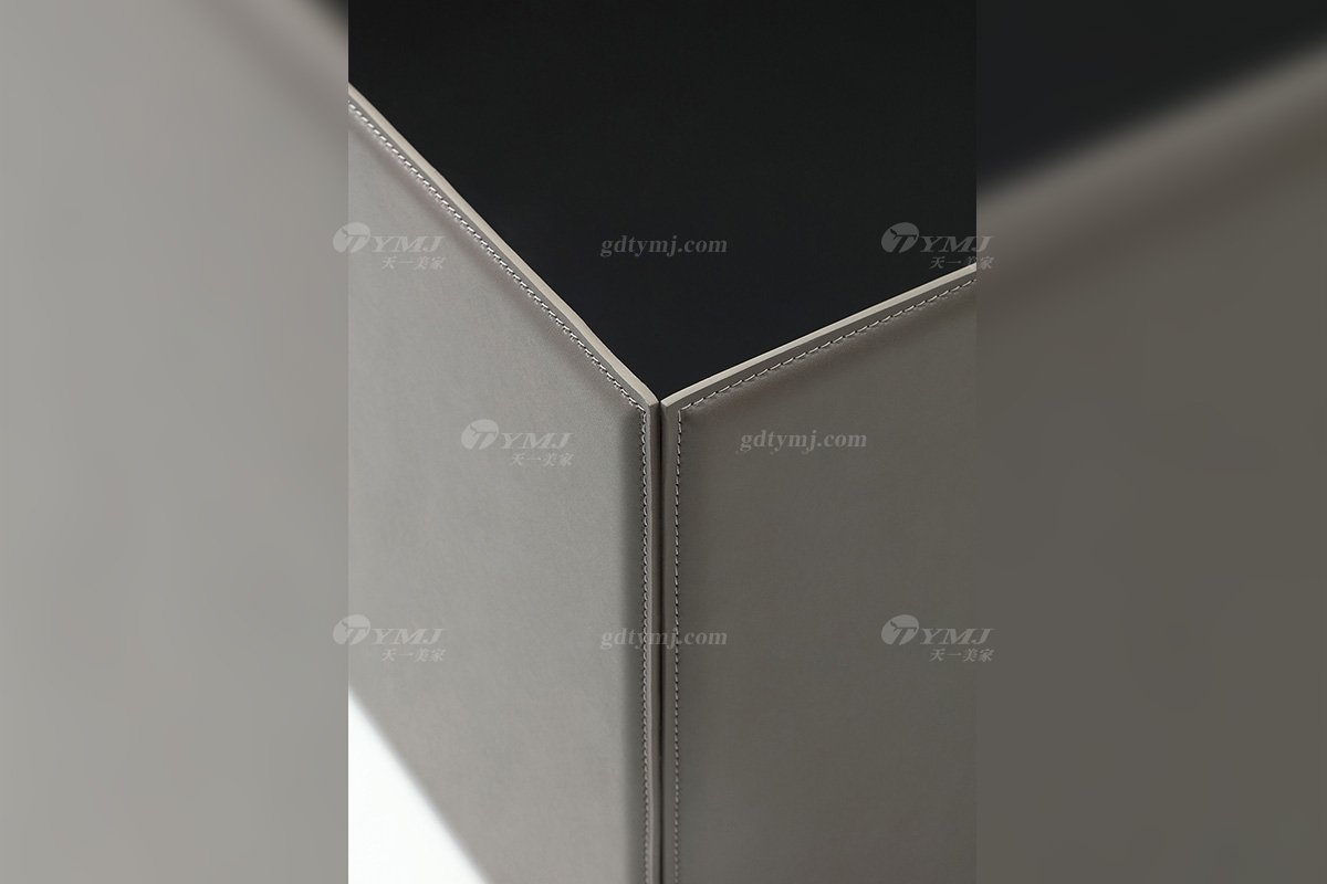 極簡風(fēng)格品牌高級(jí)別墅會(huì)所家具現(xiàn)代簡約皮藝茶幾LT1907-3方幾細(xì)節(jié)